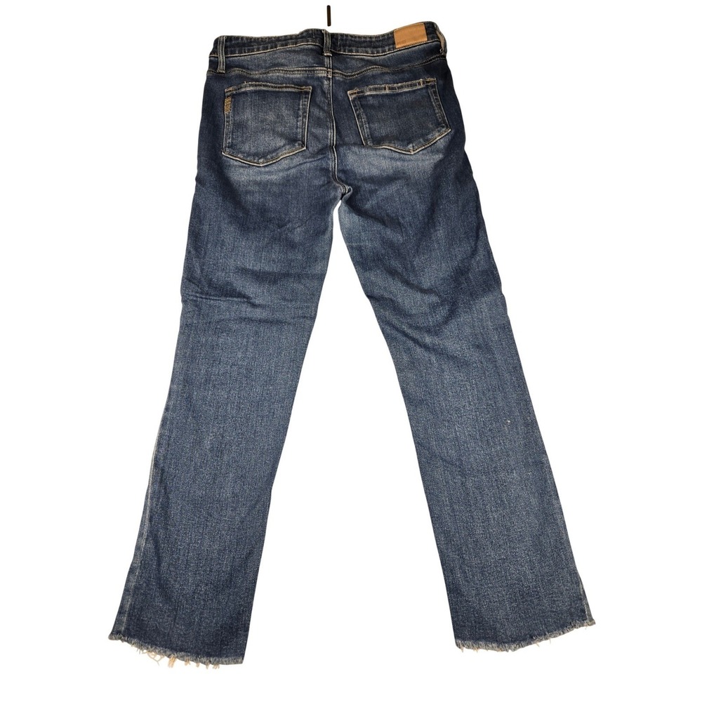 Paige Womens Size 31 Straight Leg Jeans Medium Wash Raw Hem Stretch Denim - Picture 2 of 10